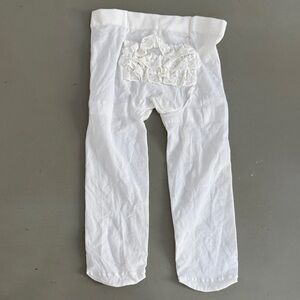 White Baby Tights with Ruffle Bottom